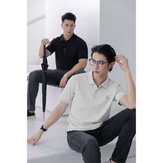 【秒杀专属】HX 夏季翻领短袖T恤Y102420041101/02POLO杉 商品图3