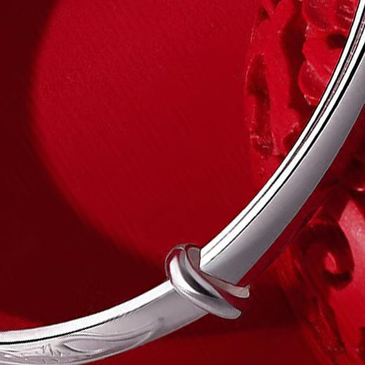 万寿福莲银手镯 商品图5