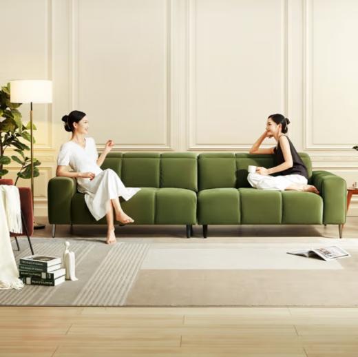 顾家家居（KUKA） 现代简约 布艺沙发 绒布皮感科技布客厅功能沙发小方块沙发 2153 商品图0