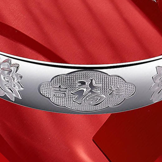 万寿福莲银手镯 商品图3