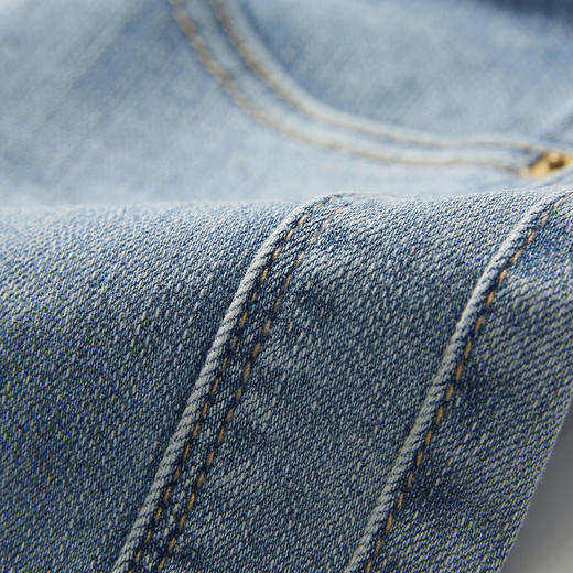 谜底微喇浅色牛仔裤女2024秋季款百搭修身喇叭裤九分裤247MK5007 商品图3