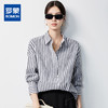 【含棉混纺&简约条纹】罗蒙女士长袖衬衫商务休闲可外搭开衫女 商品缩略图0