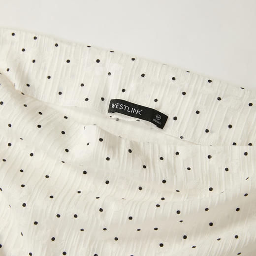 法式复古优雅波点荡领堆堆领暗纹T恤女通勤质感上衣V2542034 商品图5