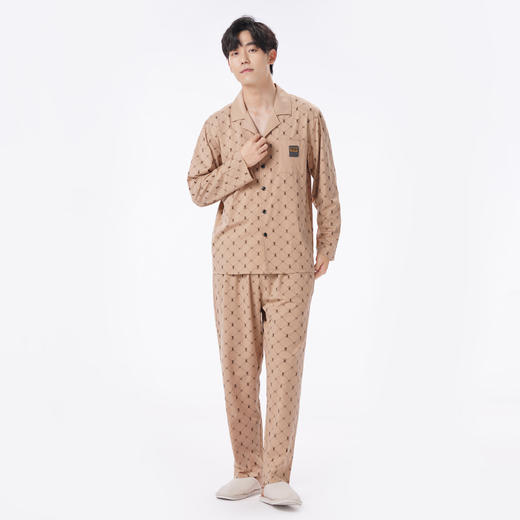 都市丽人都市锋尚睡衣超值精选长袖26支CVC单面薄男士棉质套装FHT1D1 商品图1