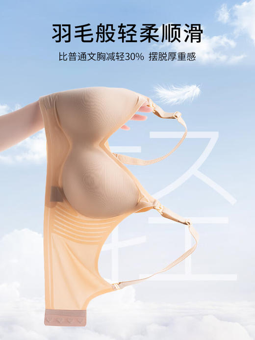 【B8F】快乐屋孕妇哺乳内衣薄款文胸聚拢防下垂产后喂奶胸罩怀孕孕期专用 浅蓝色 L 商品图2