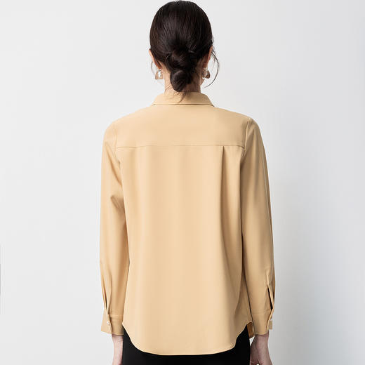 【暗门襟设计】罗蒙女士长袖衬衫简约大方开衫都市休闲微弹女衬衣 商品图3