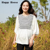 【B8F】快乐屋孕妇减龄针织条纹拼接五分袖上衣版 商品缩略图0