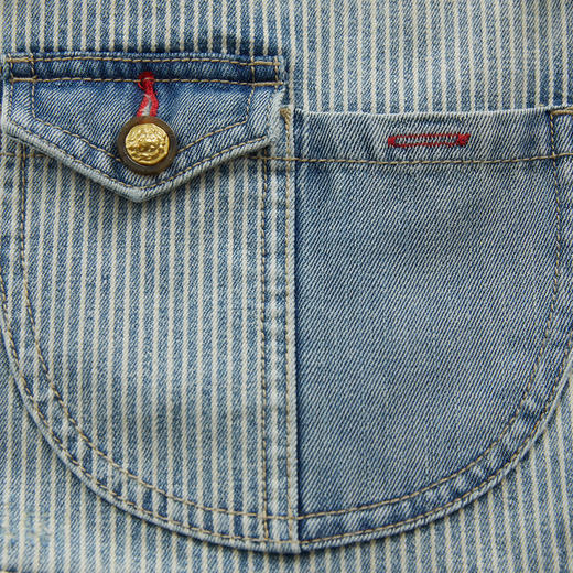 谜底牛仔背带裤女2024秋新品复古风宽松贴布绣直筒长裤243MK1102 商品图3