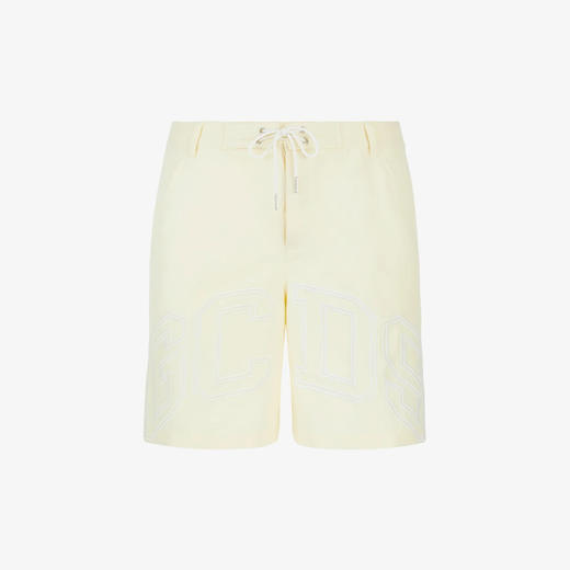 GCDS 男士字母徽标刺绣棉质休闲短裤 黄色 A1CM3905TC520 商品图0