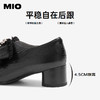 MIO米奥秋季方头中跟牛津鞋蝴蝶元素复古优雅深口单鞋女鞋M244541806 商品缩略图4
