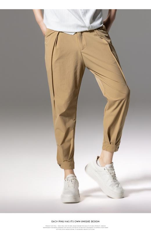 PINLI品立冰丝裤男士夏季凉感直筒小脚休闲裤九分裤薄款百搭潮牌B212617364 商品图2