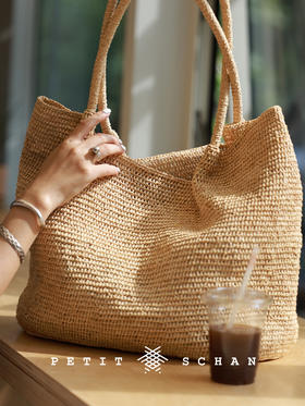 南法之夏 拉菲草法式纯手工编织包