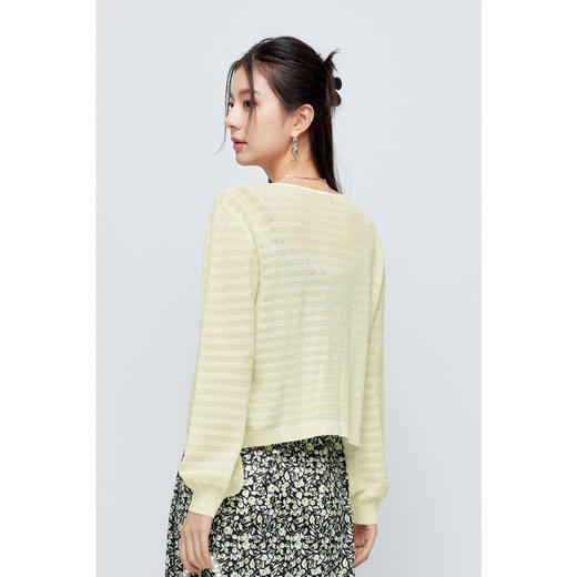 【积分换购不退货】【特惠不退货】诗凡黎v领针织开衫2024夏新款显瘦空调罩衫3F4230961 商品图4