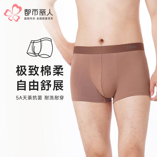 都市丽人都市锋尚内裤简约基础平角裤水柔棉男士内裤FKTCD1 商品图0