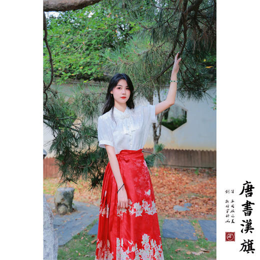 【满庭芳·霞色】马面裙裙织金妆花改良国风新中式蔷薇红马面套装 商品图3