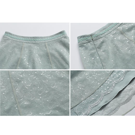 司歌蕾丝亮片伞裙仙气半裙C891222X 商品图1