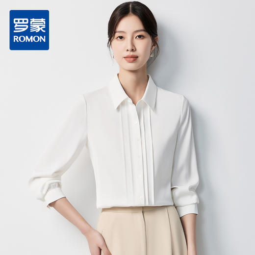 【简约大方&舒适微弹】罗蒙女士长袖衬衫百搭舒适时尚有型衬衣女 商品图0