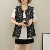 A569夏季新款坎肩背心外穿马夹马甲女无袖蕾丝空调衫新中式轻国风盘扣 商品缩略图2