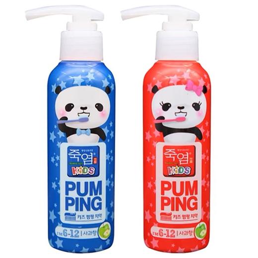 竹盐儿童泵激牙膏苹果香(6~12岁)160g죽염 키즈펌핑치약 사과향 商品图0