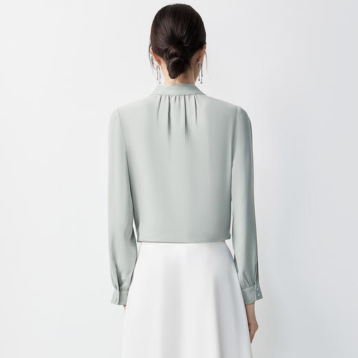 【系带领】罗蒙女士长袖衬衫优雅气质百搭舒适时尚有型套头衬衣女 商品图6