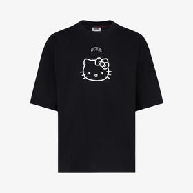 GCDS 男士 hellokitty 联名徽标印花棉质圆领短袖T恤 黑色 A1CM2313JA399