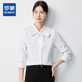 【系带领结】罗蒙女士长袖衬衫气质优雅商务通勤时尚百搭衬衣女