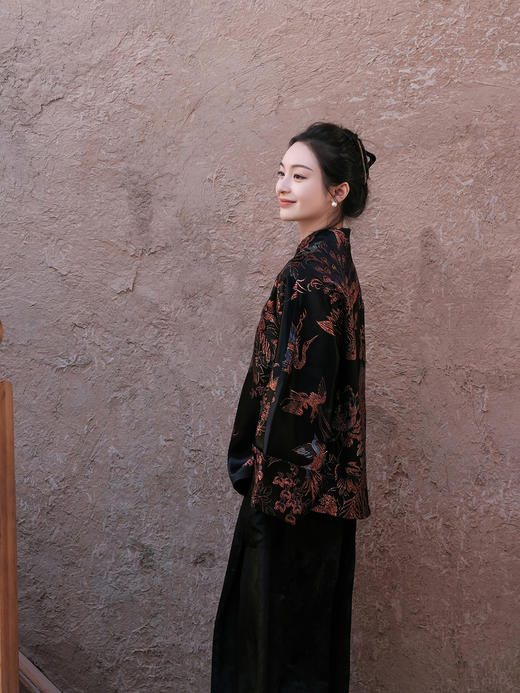 盛唐牡丹盛奢系列|织金老软缎牡丹金鱼对开立领外套(特殊商品不退不换) 商品图8