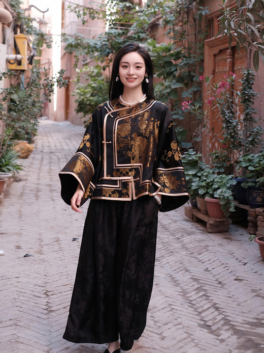 盛唐牡丹盛奢系列|织金老软缎龙纹圆领外套(特殊商品不退不换) 商品图1