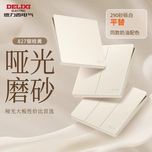 德力西 奶油风肤感哑光开关插座 磨砂面板五孔827黄 商品图6