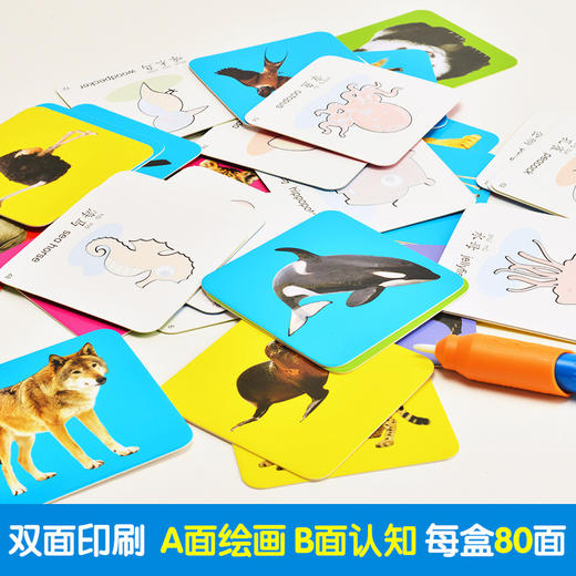 全8册宝宝撕不烂涂鸦认知卡片婴幼儿启蒙早教卡认字识物数字 商品图3