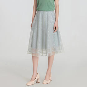 司歌蕾丝亮片伞裙仙气半裙C891222X