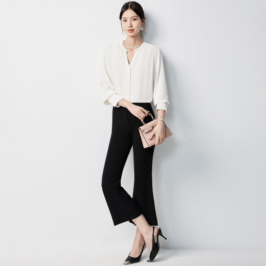【气质V领&舒适透气】罗蒙女士长袖衬衫百搭商务简约大气优雅衬衣女 商品图2