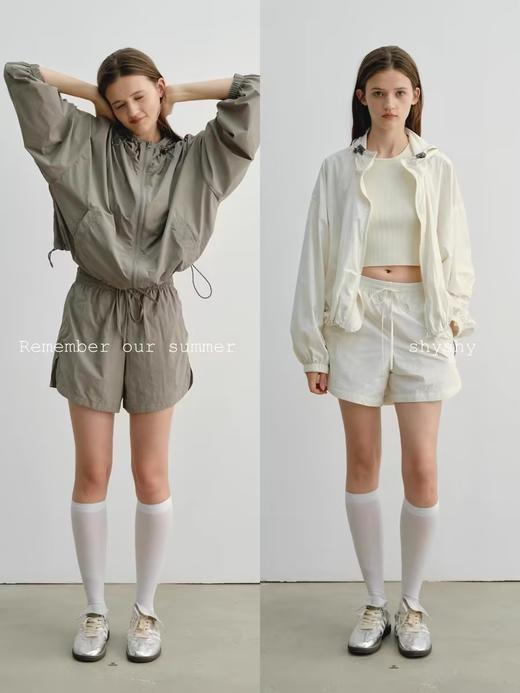 shyshystill/shy202404030/盛夏轻薄户外运动服连帽抽绳长袖 商品图3