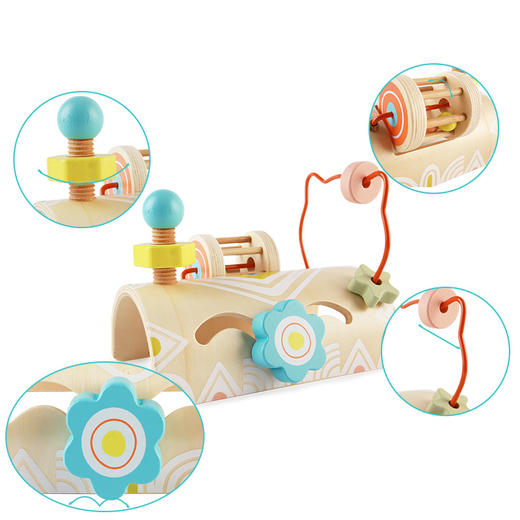 DJECO婴儿绕珠百宝箱12个月串珠宝宝拧螺丝儿童早教玩具精细动作 商品图1