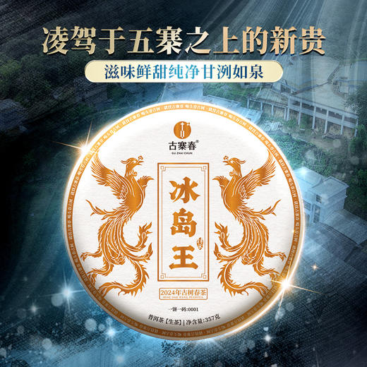 【冰岛王】2024年头春头采  茶韵淸劲如山风呼啸 近几年升值最快的普洱山头 357克/饼拍5发6拍20发25 商品图0