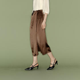 【商场同款】伊芙丽夏高级感醋纤抽褶半身裙1F4240361G