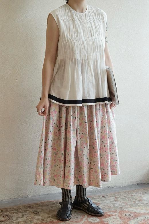KHADI&CO 手纺棉打褶无袖上衣 商品图5