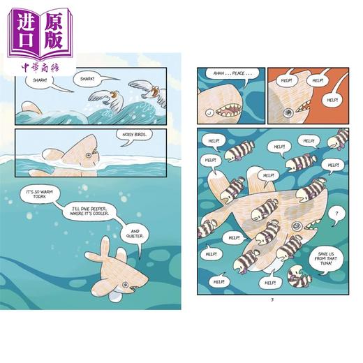 【中商原版】桥梁漫画 野外生存白鳍鲨桑尼 Surviving the Wild Sunny the Shark英文原版 儿童图画图像小说动物漫画故事 6岁+ 商品图1