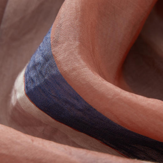 谜底100%桑蚕丝连衣裙2024秋季新品条纹撞色A型长裙短袖243GL1173 商品图3