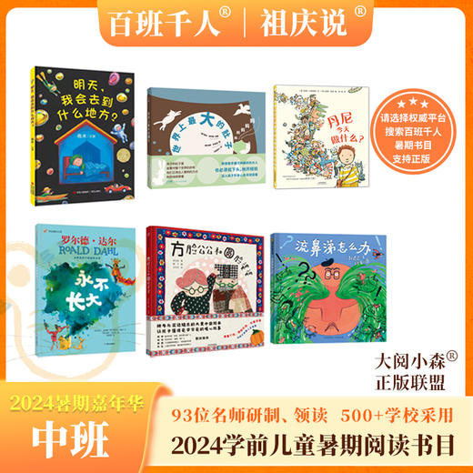 明天我会去到什么地方？ 丹尼今天做什么 罗尔德达尔永不长大 流鼻涕怎么办 方脸公公和圆脸婆婆 世界上最大的肚子2024年百班千人暑期书目学前中班6本套装|祖庆说名师推荐正版课外阅读现货速发 商品图0