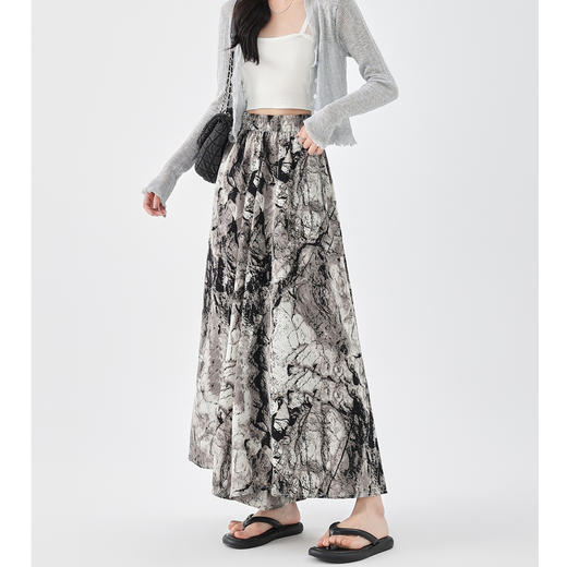 透梦-新中式水墨国风裤裙 软糯超弹柔软亲肤 凉而不闷薄而不透 吸湿透气抗皱耐磨 独特的水墨扎染工艺 商品图9