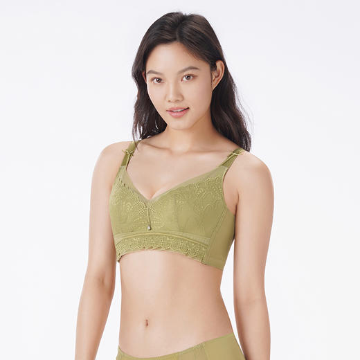 都市丽人调整型内衣舒软挺塑塑身文胸蕾丝AB:中厚C:薄塑身内衣3/4杯四排扣LJT4H2 商品图4