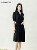 【商场同款】阿菁娜2024夏季新款V领翻领收腰式连衣裙A30X212069 商品缩略图3