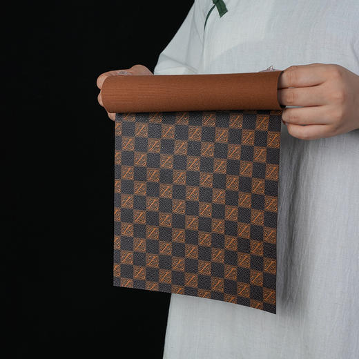 暗香疏影 Z纹皮茶席 防水小桌旗新中式禅意茶旗茶桌垫布茶桌布 商品图4