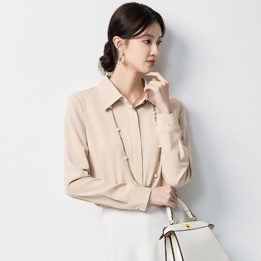 【时尚通勤&商务时尚】罗蒙女士长袖衬衫舒适微弹事业上班面试百搭 商品图3