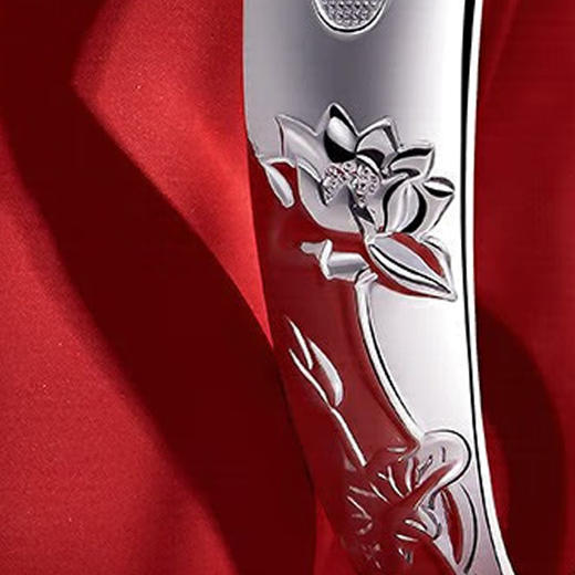 万寿福莲银手镯 商品图4