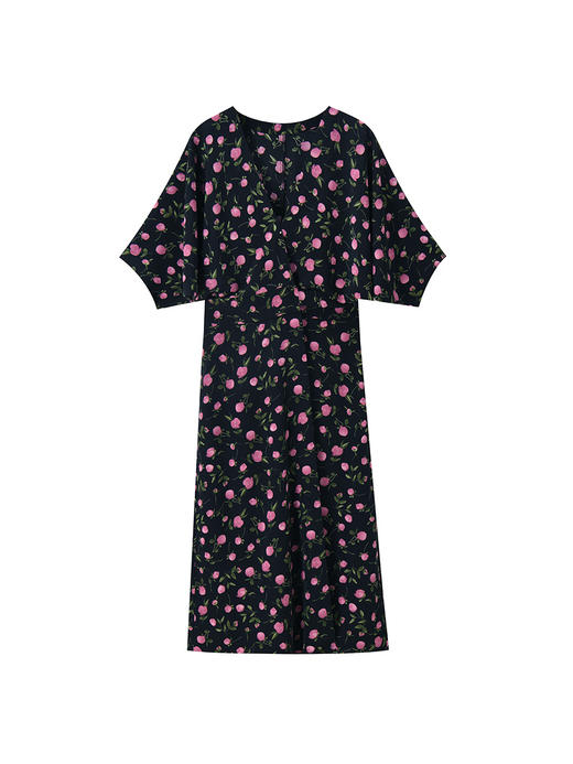 25严选春夏新款古风优雅一片式裹身裙显瘦茶歇中长连衣裙印花_HLY 商品图4