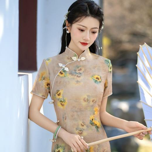 天丝麻年轻款日常复古文艺淑女改良旗袍ZA211 商品图1