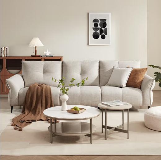 顾家家居现代简约直排沙发琴键座包布艺沙发小户型布艺沙发2208 商品图0