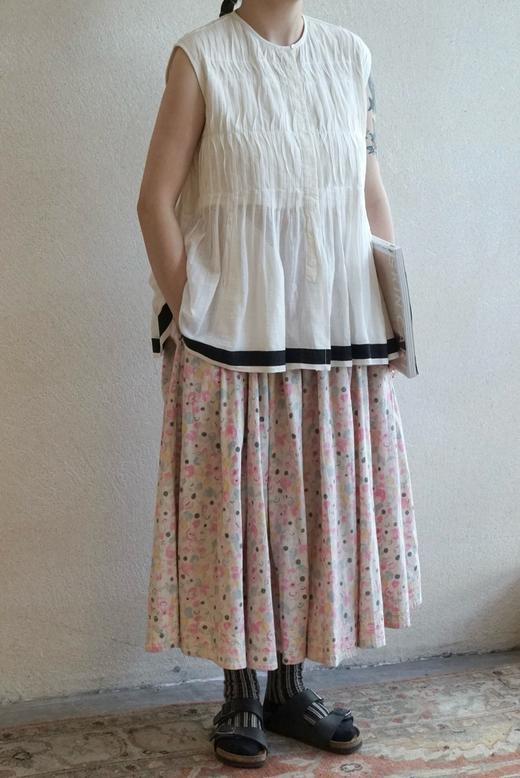 KHADI&CO 手纺棉打褶无袖上衣 商品图4